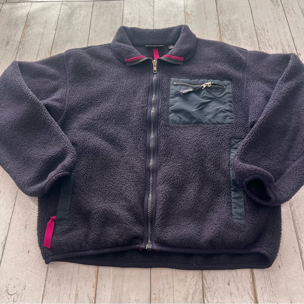 Vintage Patagonia Navy Fleece Jacket Sz 8 Made in USA